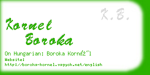 kornel boroka business card